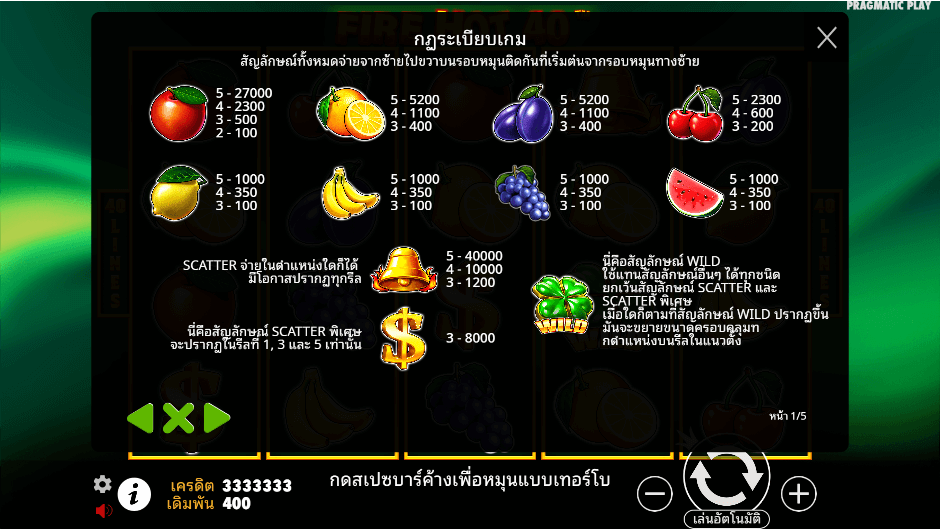 Fire Hot 40 Pramatic Play joker123 สมัคร Joker123