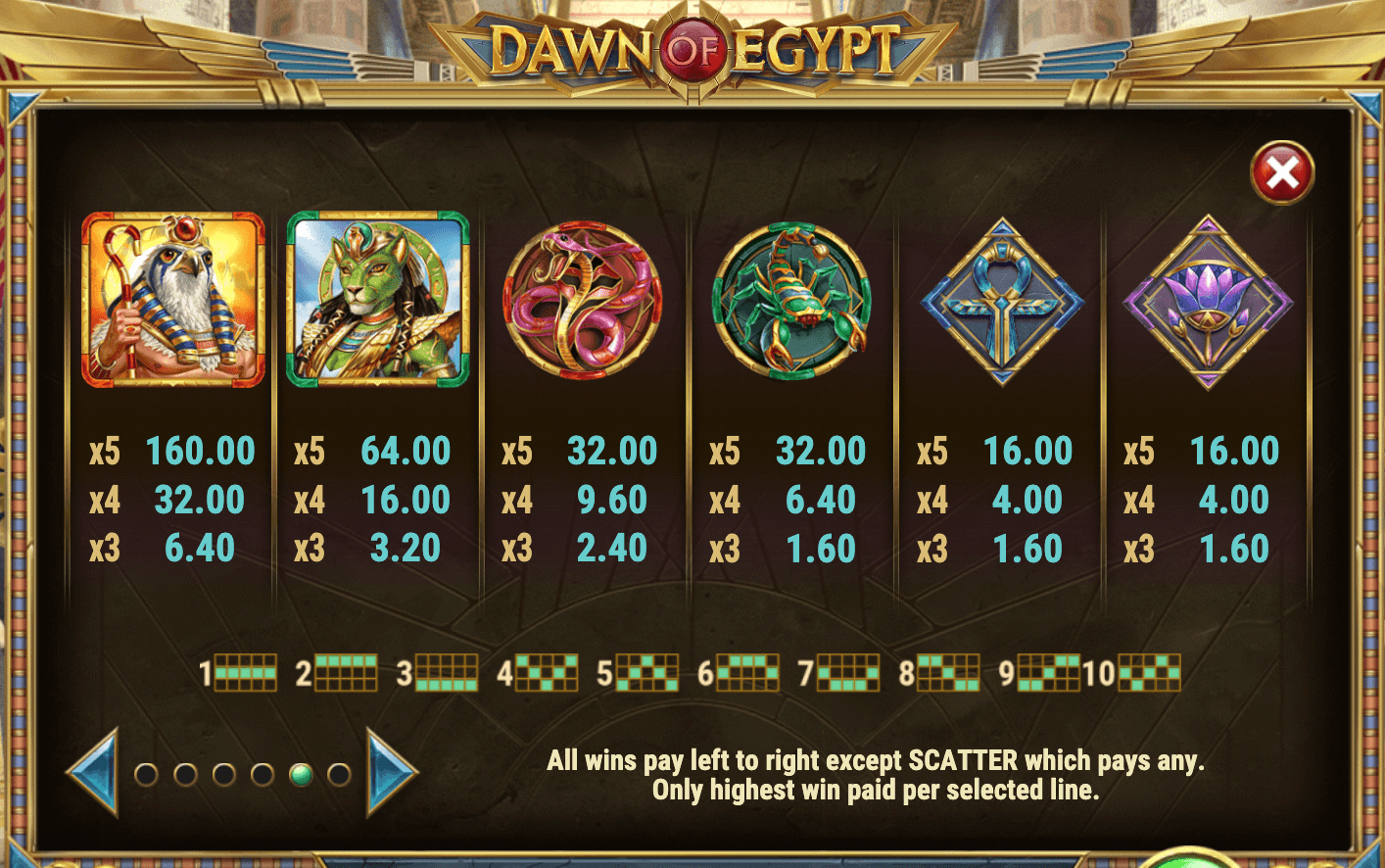 DAWN OF EGYPT Play'n Go Joker mobile