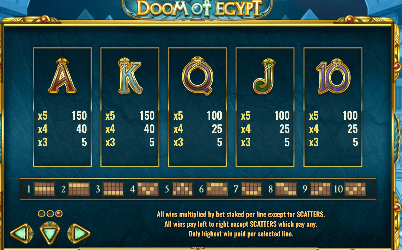 DOOM OF EGYPT Play'n Go wwwJoker