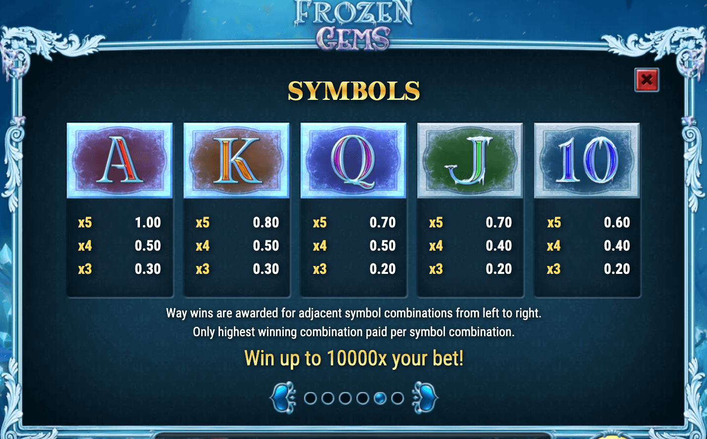 FROZEN GEMS Play'n Go 123Joker game