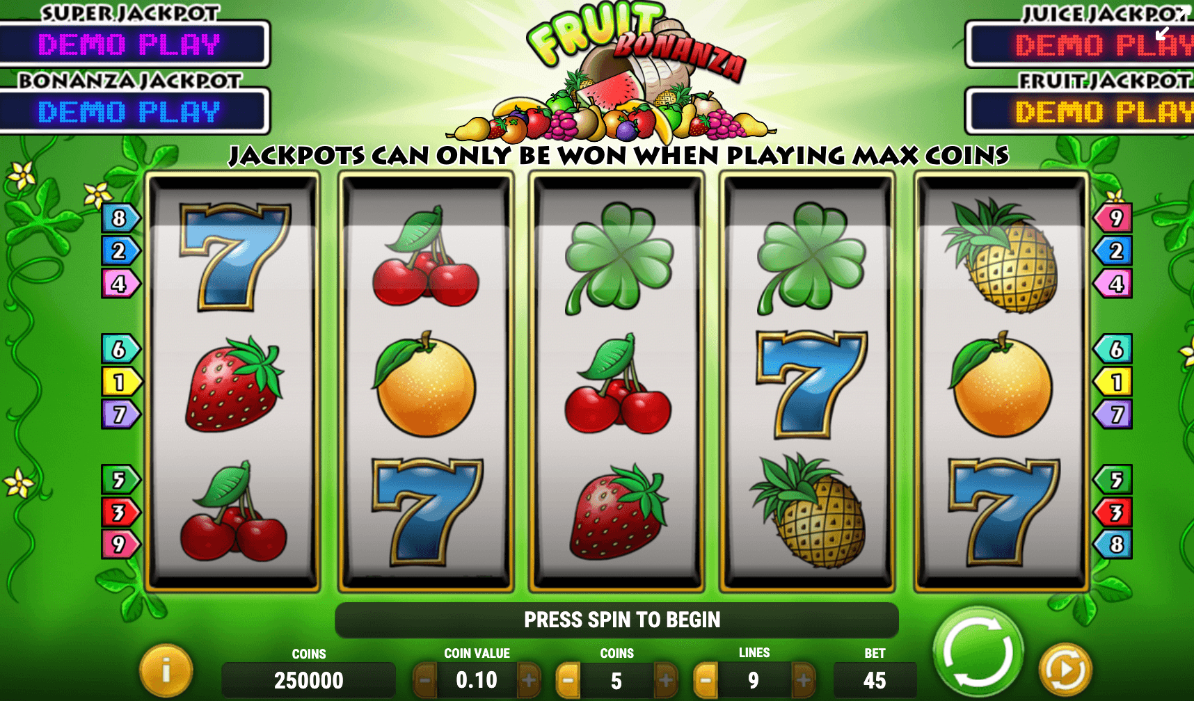 FRUIT BONANZA Play'n Go Joker game 123