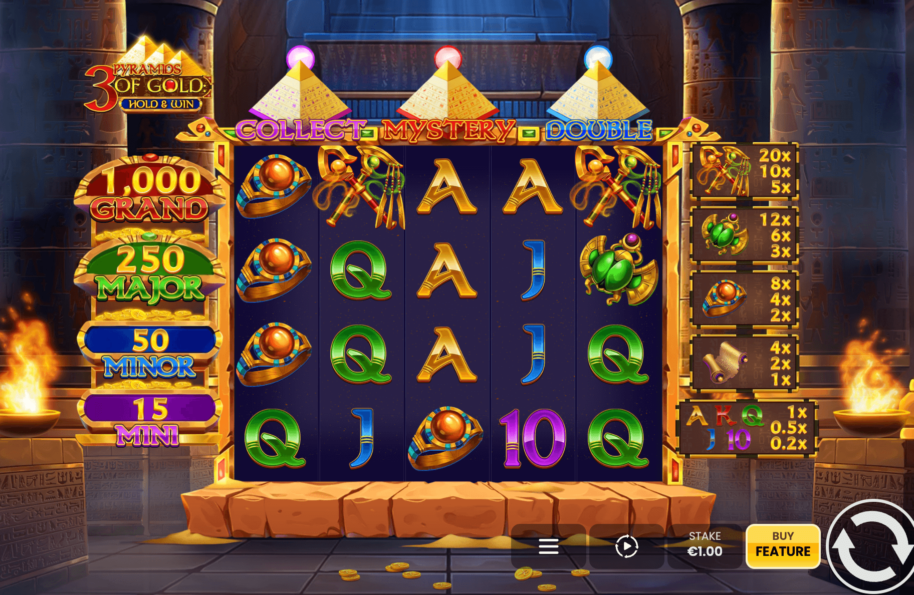 3 Pyramids of Gold- Hold & Win OctoPlay Joker slot