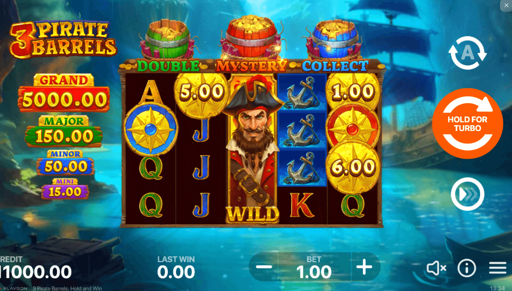 3 Pirate Barrels Hold And Win Funta Gaming wwwJoker