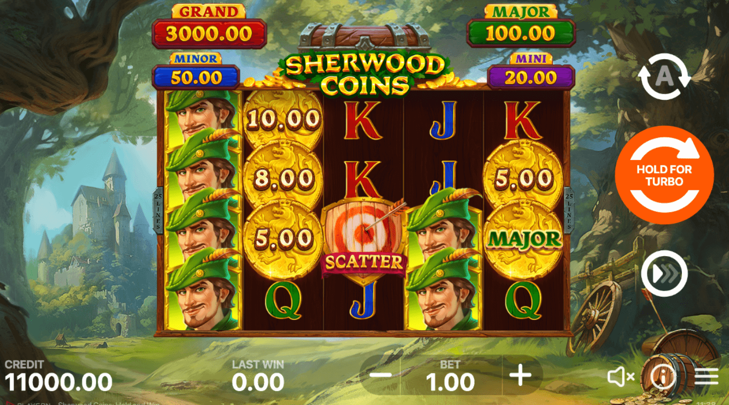 Sherwood Coins Hold and Win Funta Gaming 123Joker game