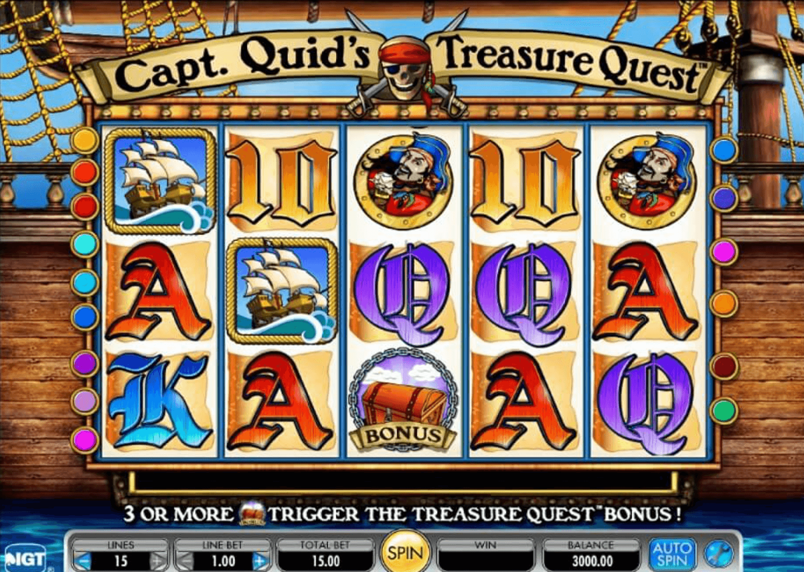 Captain Quid's Treasure Chest IGT Slots Joker family