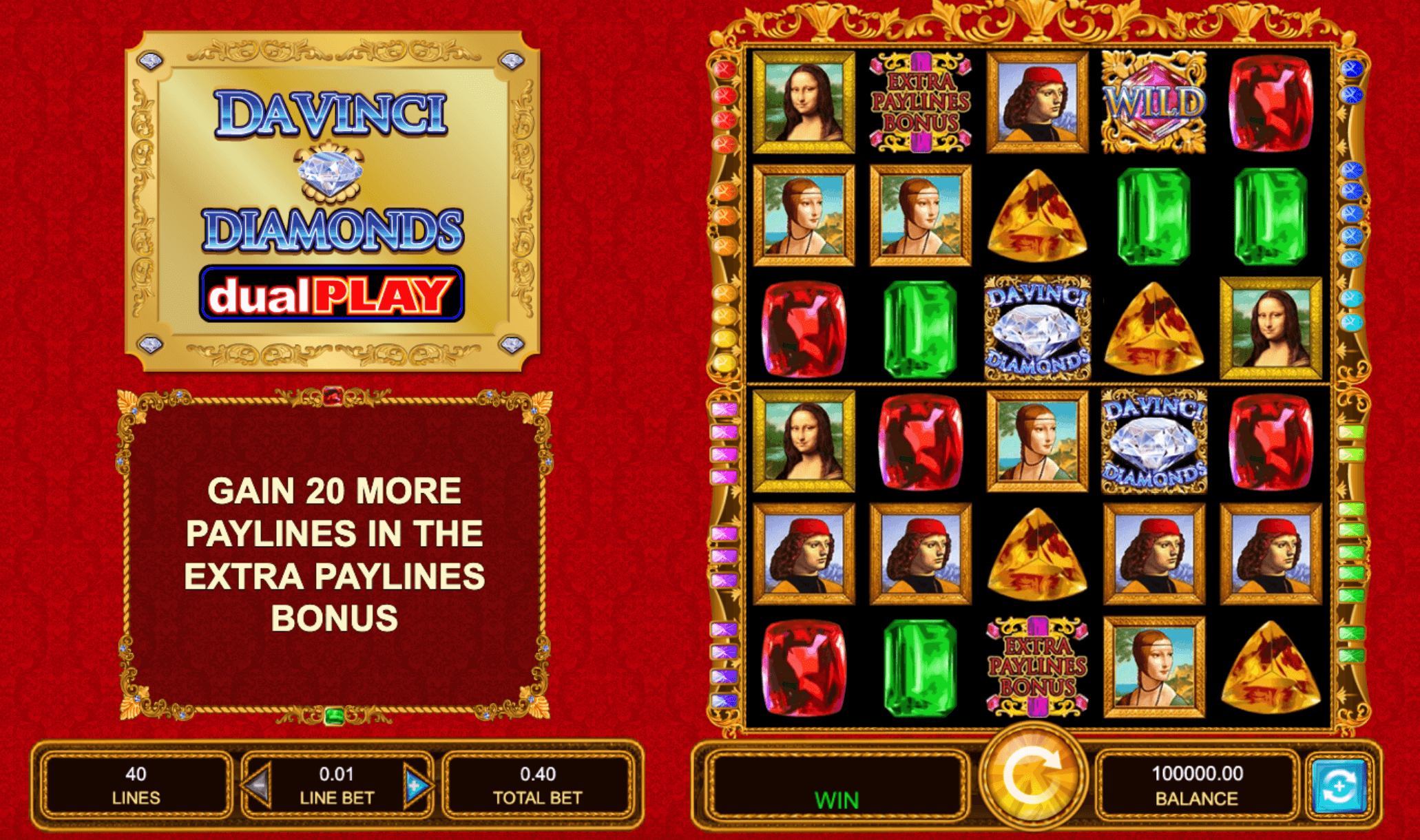 Da Vinci Diamonds Dual Play IGT Slots Joker mobile