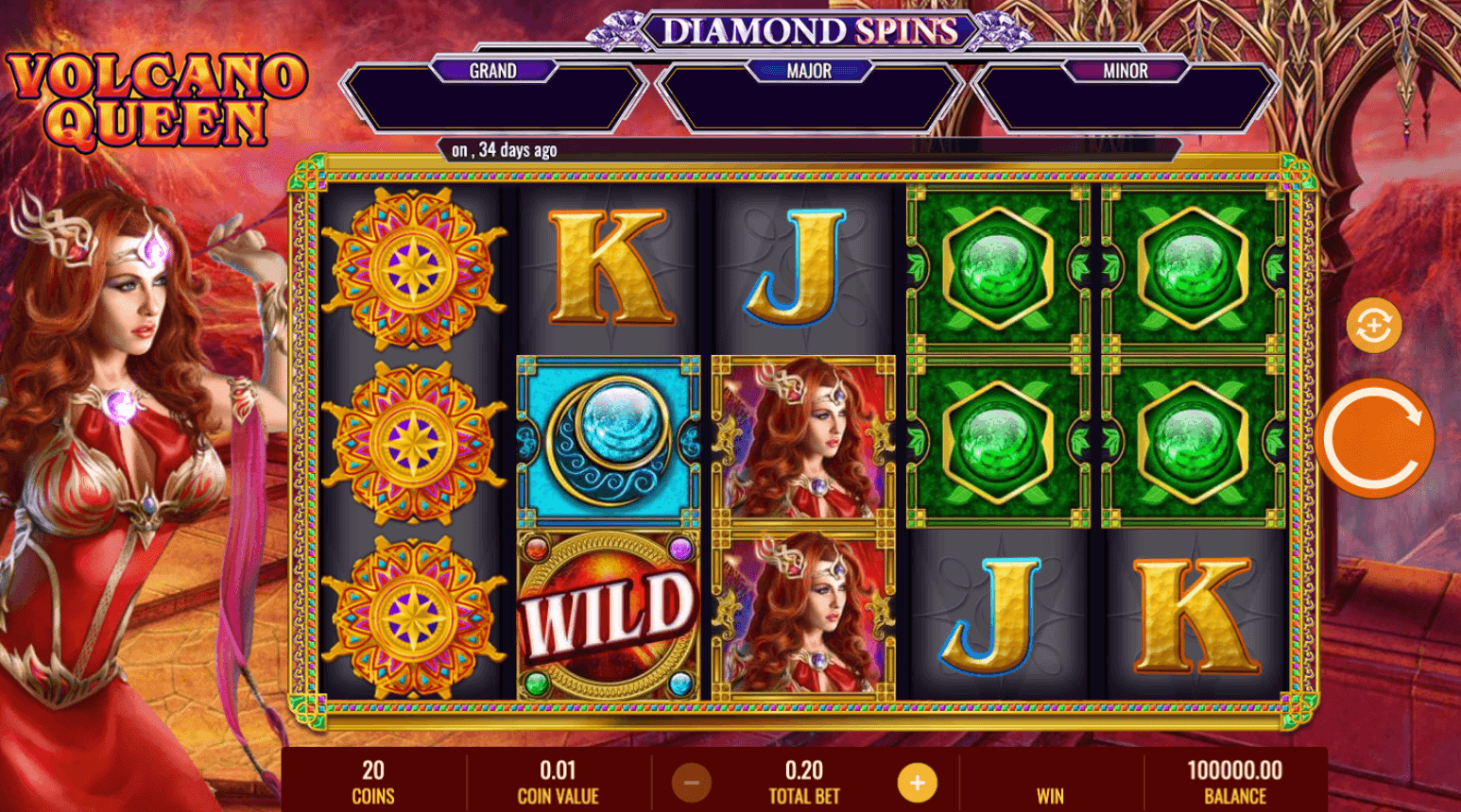 Volcano Queen- Diamond Spins IGT Slots www Joker123