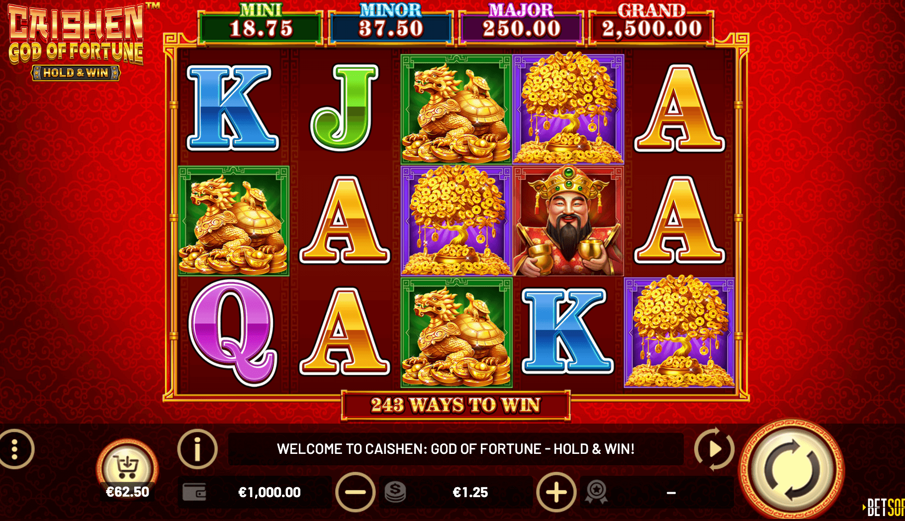 Caishen- God of Fortune – HOLD & WIN Betsoft Joker gaming