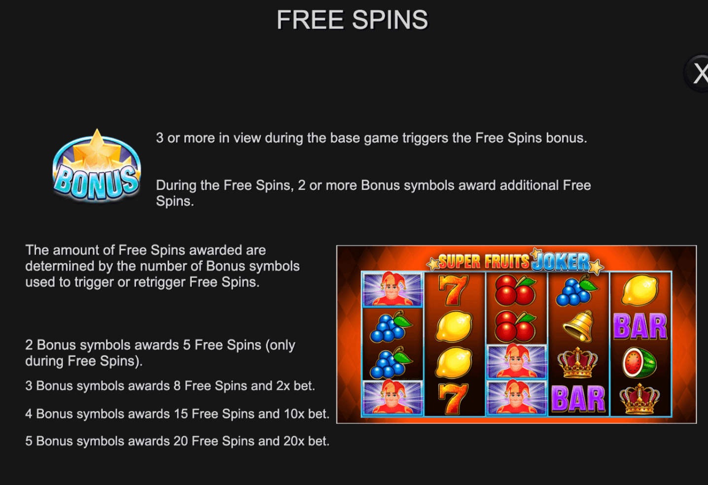 Super Fruits Joker Inspired Slot Joker family