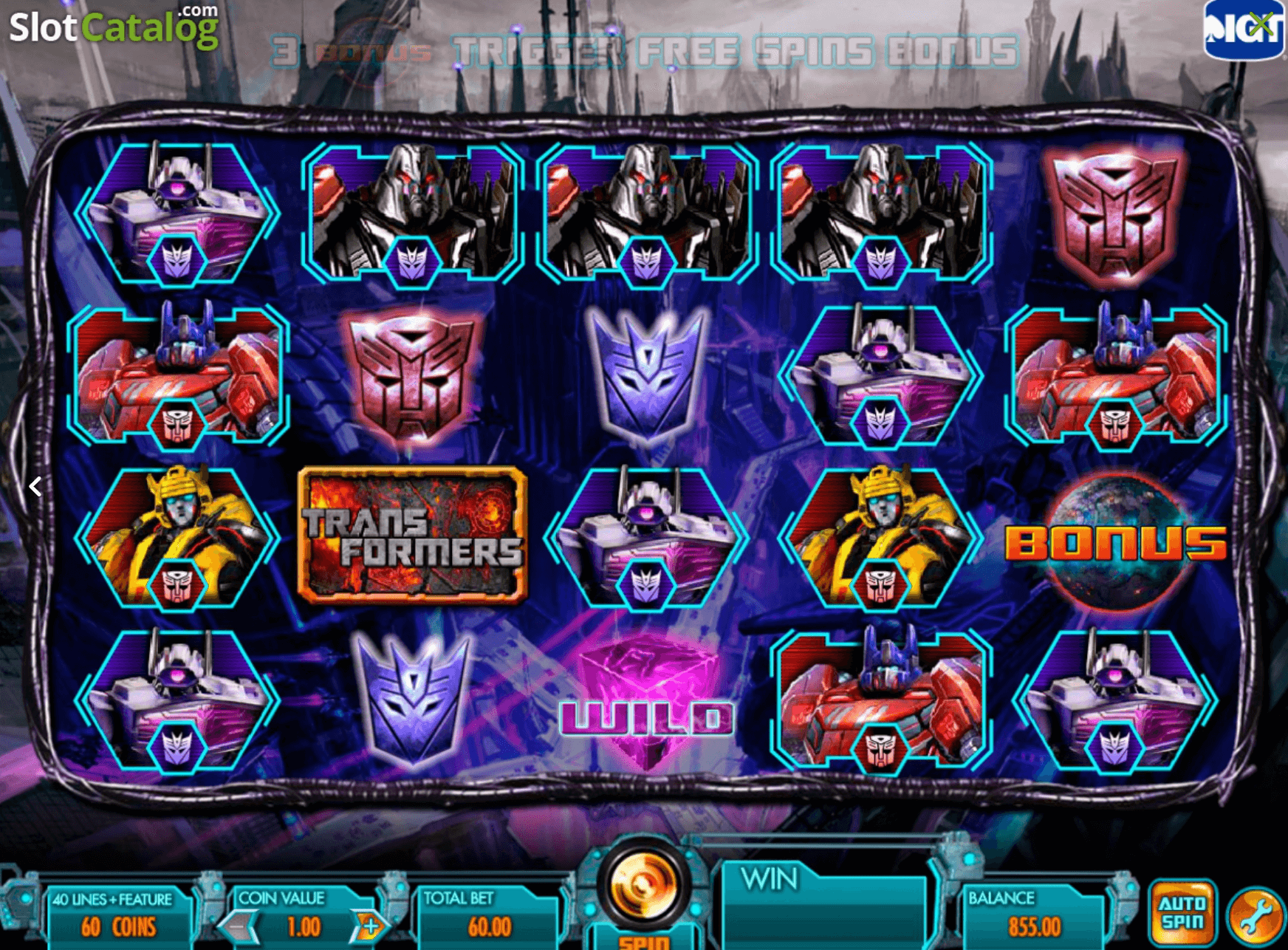 Transformers Battle for Cybertron IGT Slots 123Joker game