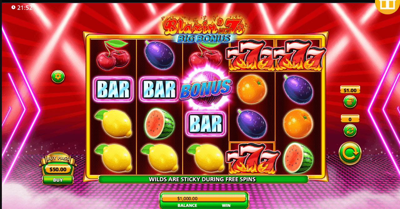 Blazin Hot 7's Big Bonus Light & Wonder wwwJoker