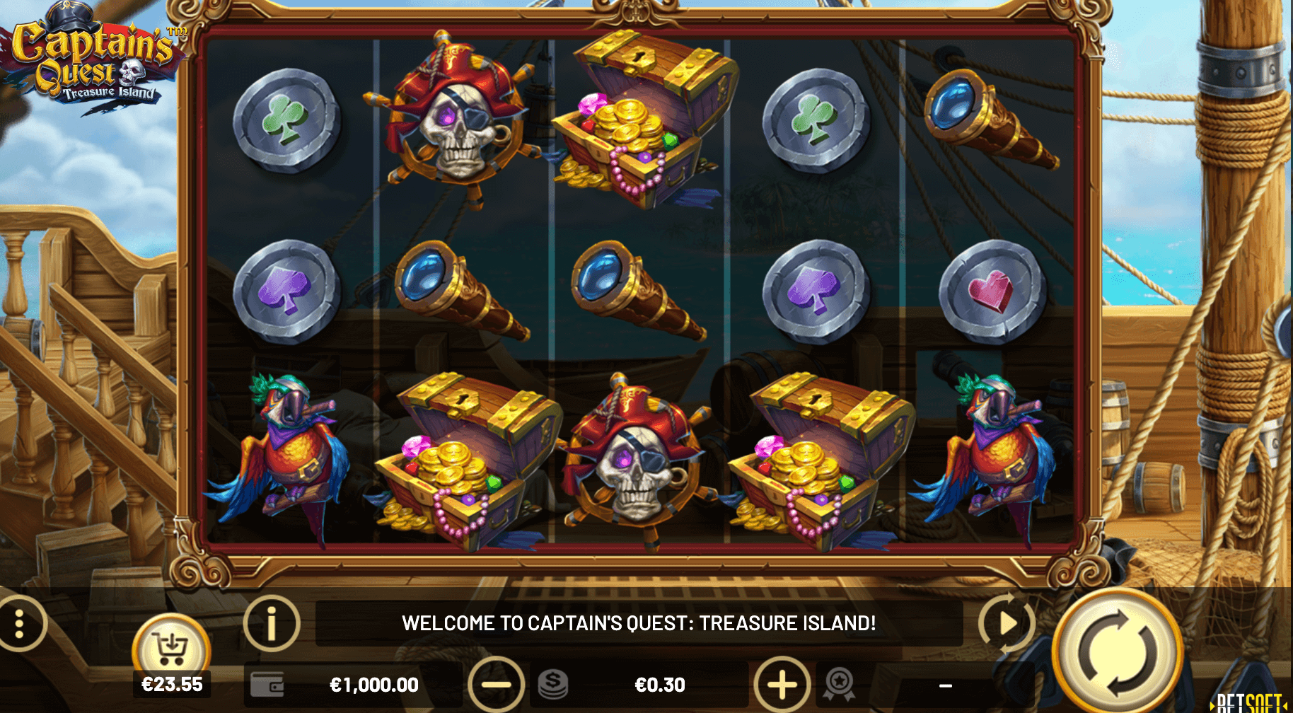 Captain’s Quest Treasure Island Betsoft game Joker388
