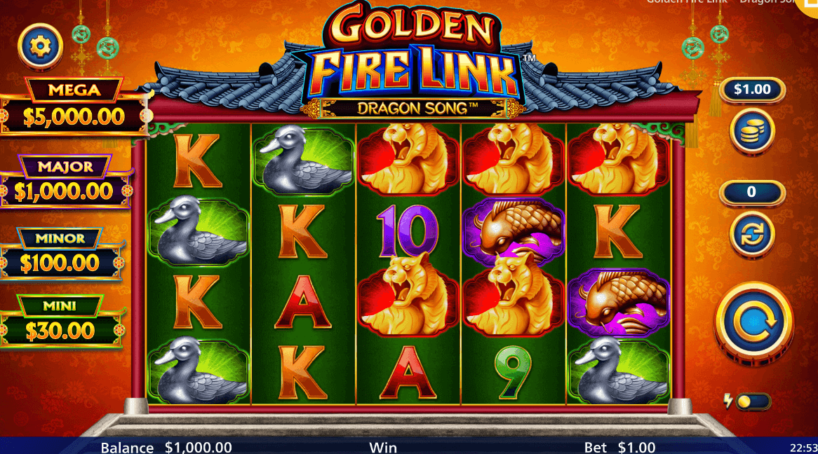 Golden Fire Link Dragon Song Light & Wonder JOKER