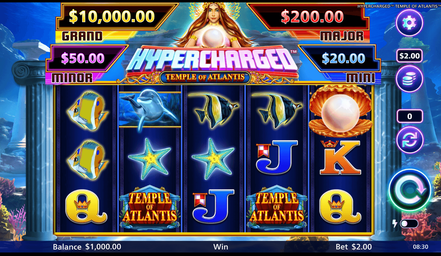 Hypercharged Temple of Atlantis Light & Wonder Joker mobile