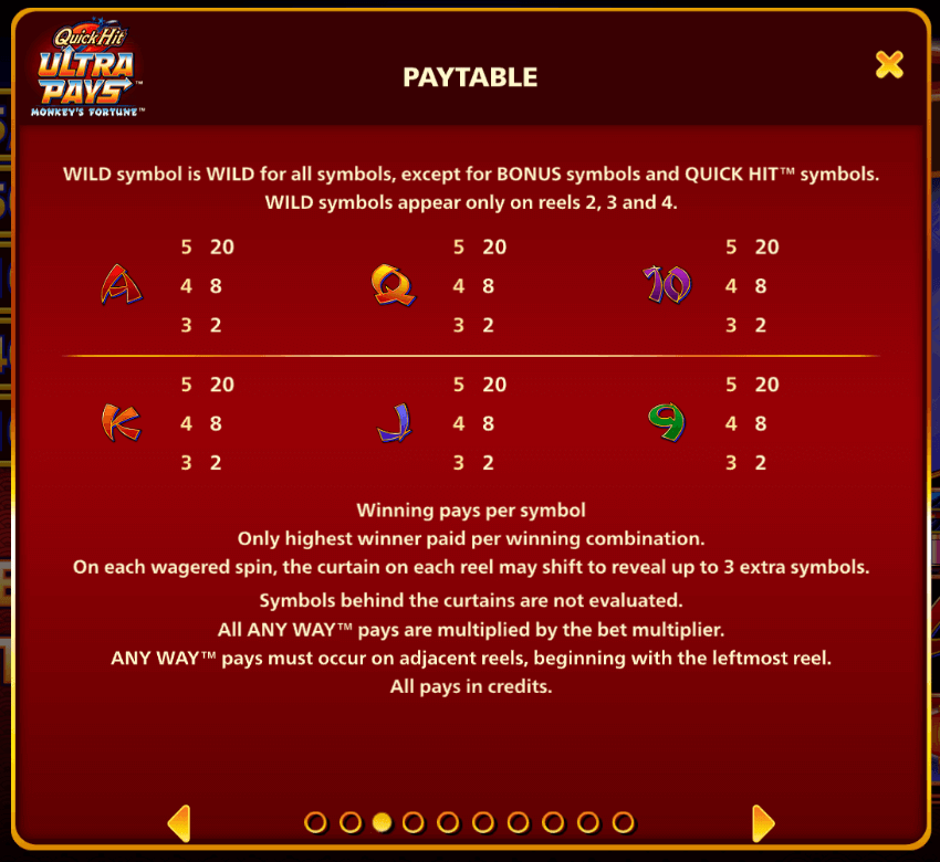 Quick Hit Ultra Pays Monkey's Fortune Light & Wonder Jokerapp678 c net