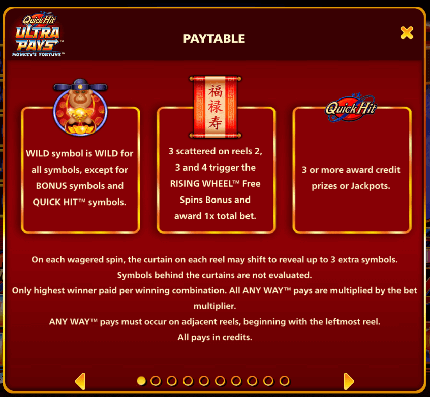 Quick Hit Ultra Pays Monkey's Fortune Light & Wonder slotJoker123