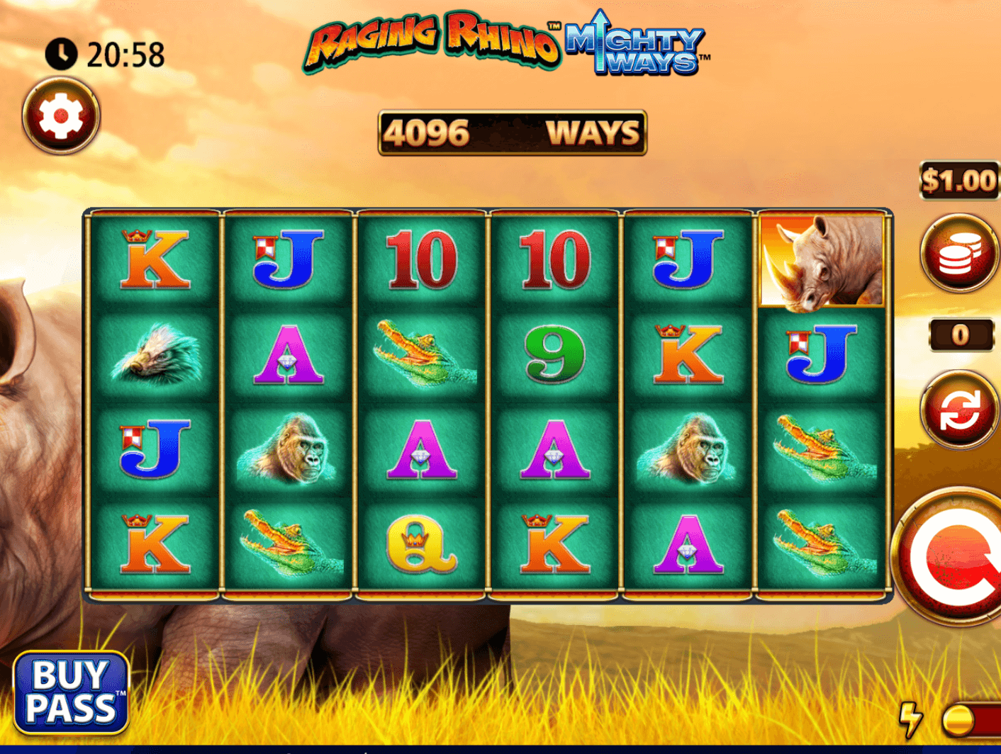 Raging Rhino Mighty Ways Light & Wonder JOKER