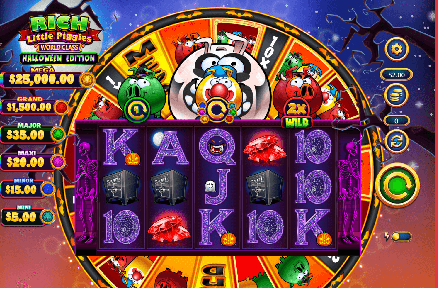 Rich Little Piggies World Class Halloween Edition Light & Wonder Joker game 123