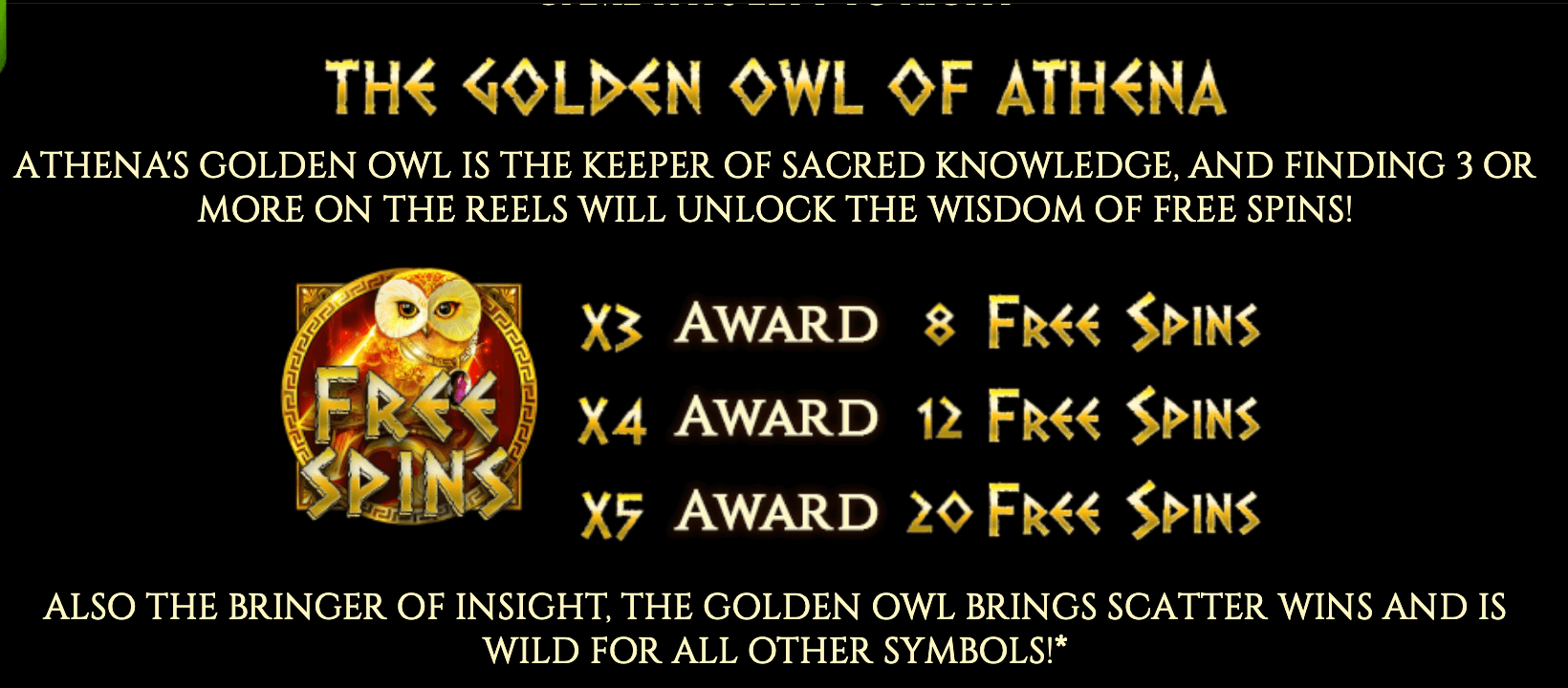 The Golden Owl of Athena Betsoft wwwJoker