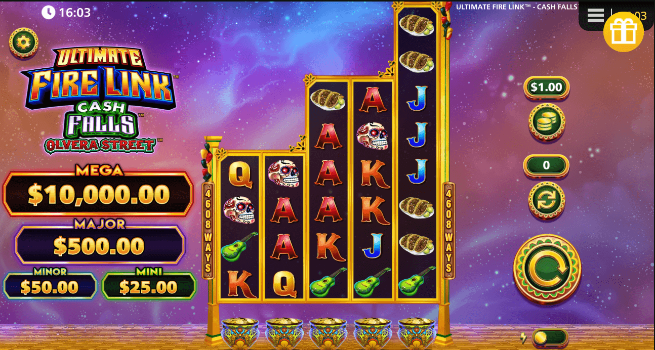 Ultimate Fire Link Cash Falls Olvera Street Light & Wonder Joker1234th