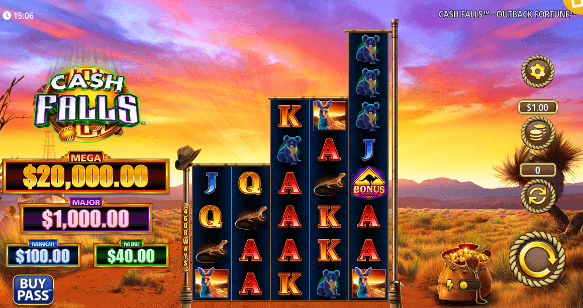 Cash Falls Outback Fortune Light & Wonder Joker family