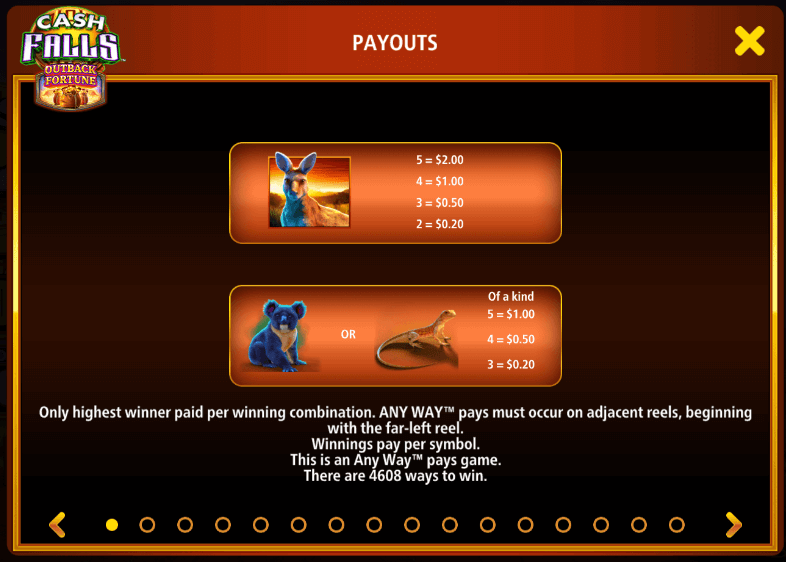 Cash Falls Outback Fortune Light & Wonder Joker gaming