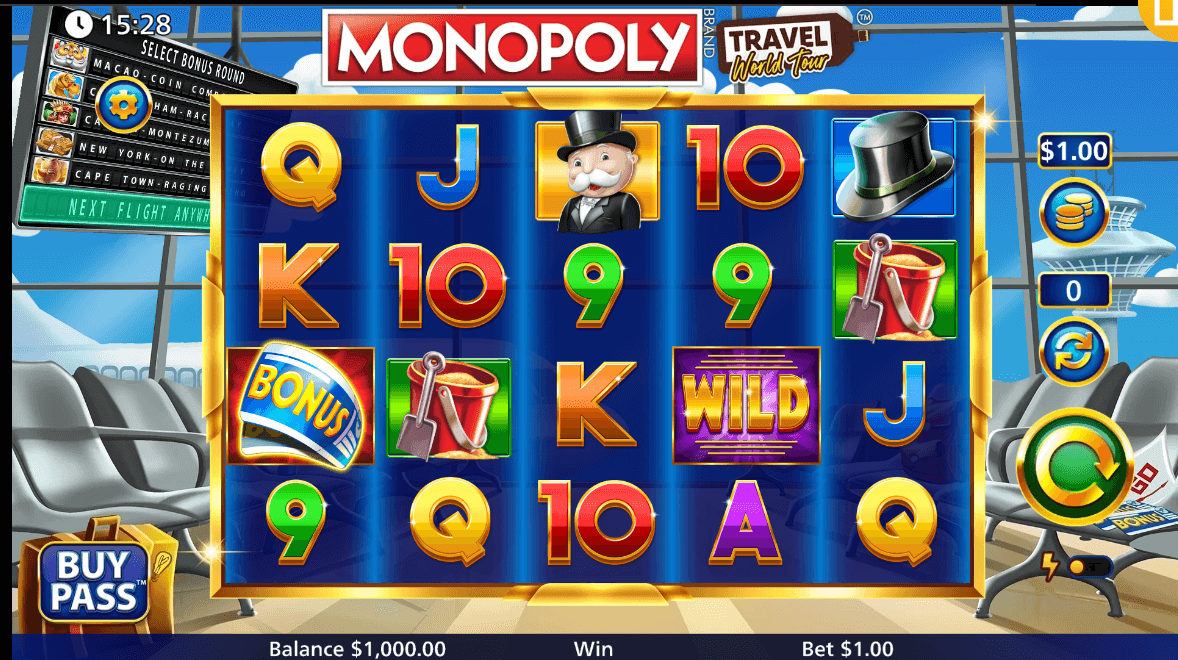 Monopoly Travel World Tour Light & Wonder game Joker388