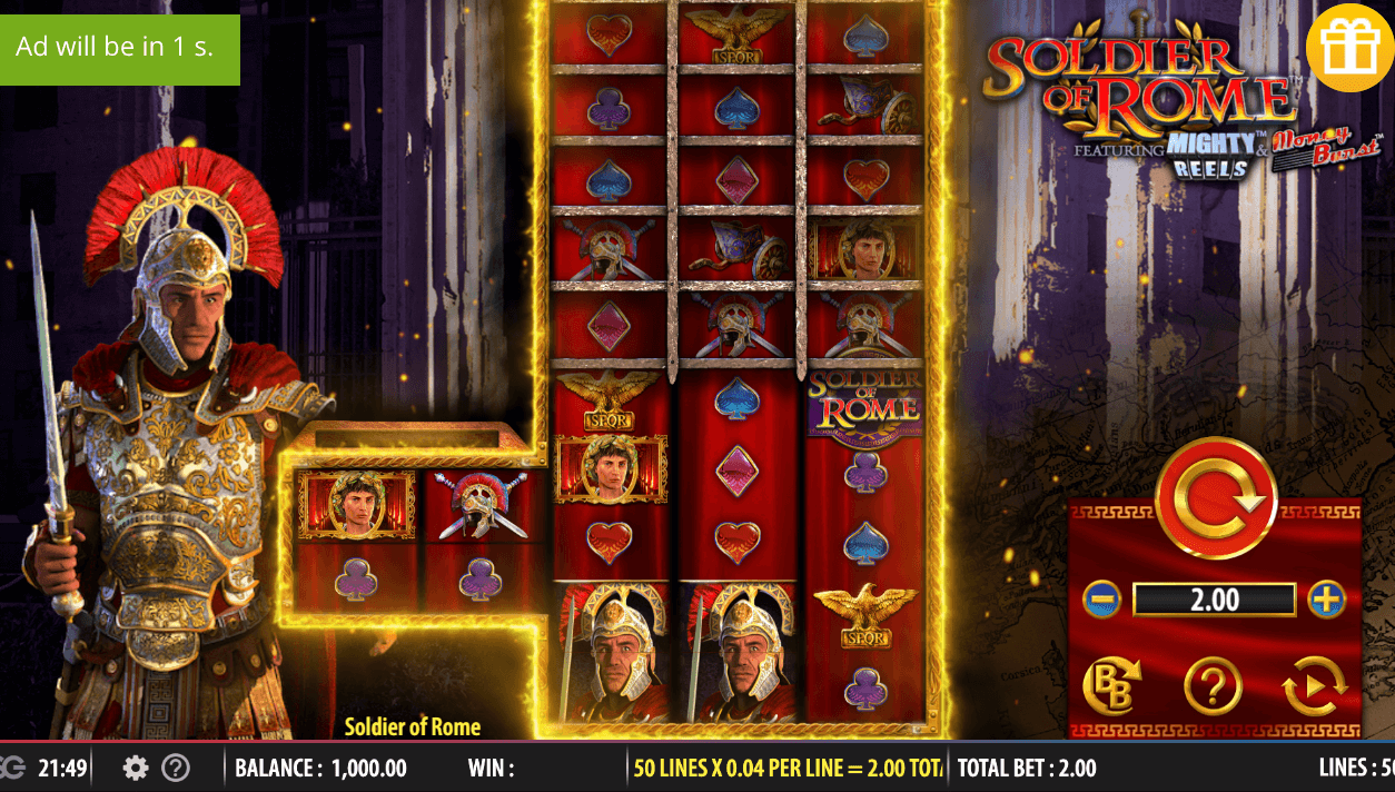 Soldier of Rome Light & Wonder Joker game 123